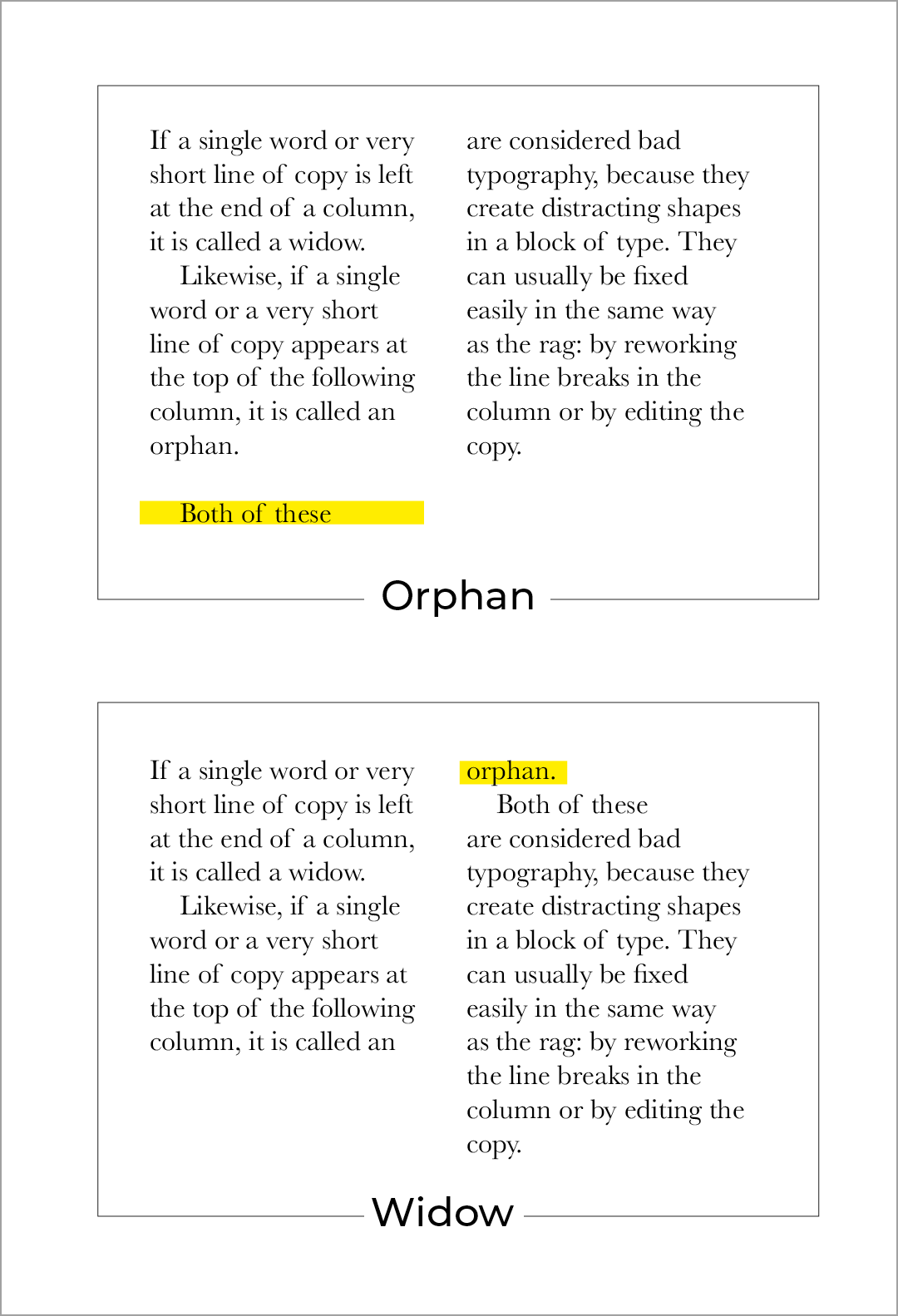 Orphan and widow example
